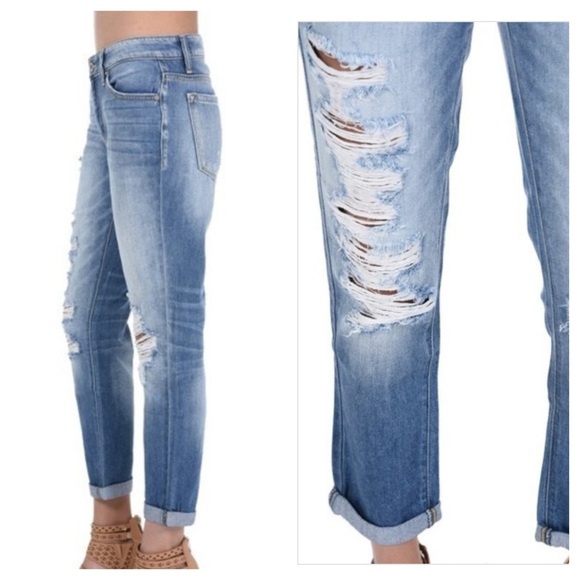 Destructed Boyfriend Jean - Picture 6 of 6